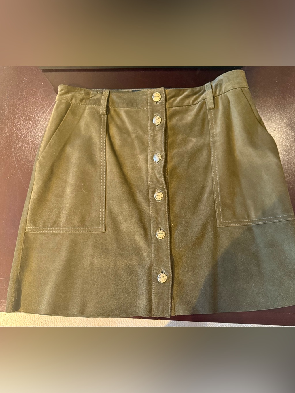 Current/Elliott Olive Green Suede Button-Front Jacket